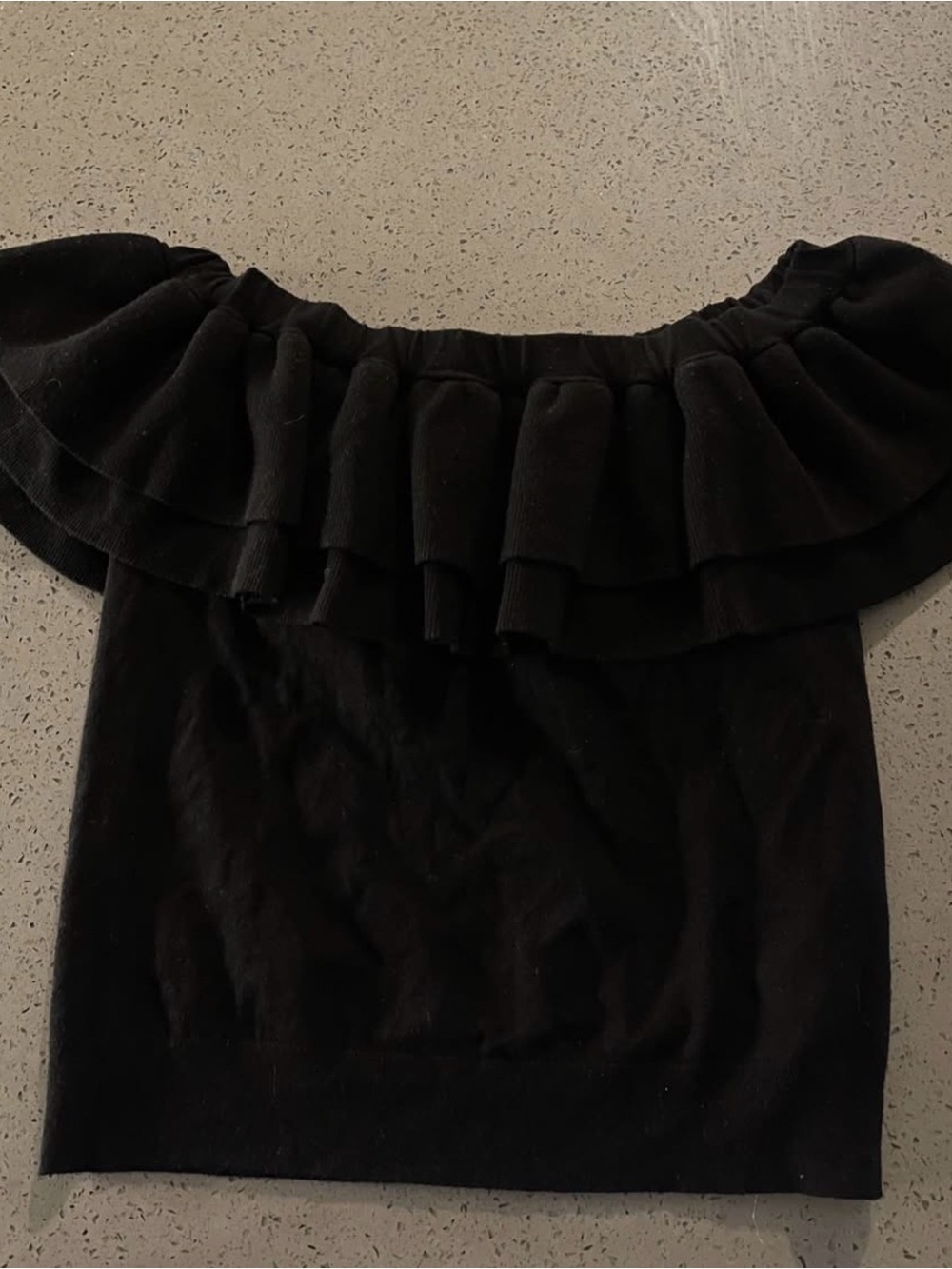 J Crew Women’s Black Off-Shoulder Ruffle Top